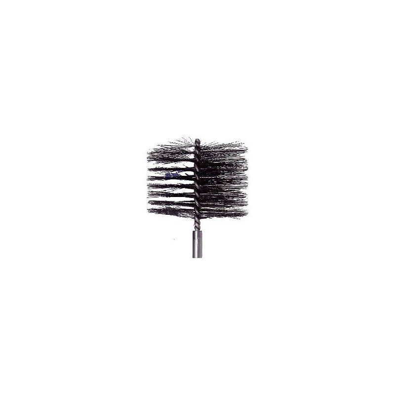 -Brosse ronde en fil acier 90mm M10 Longueur 100mm- Piece chaudiere -