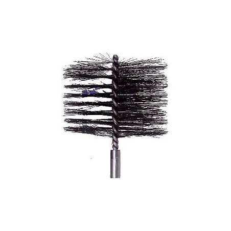 -Brosse ronde en fil acier 90mm M10 Longueur 100mm- Piece chaudiere -