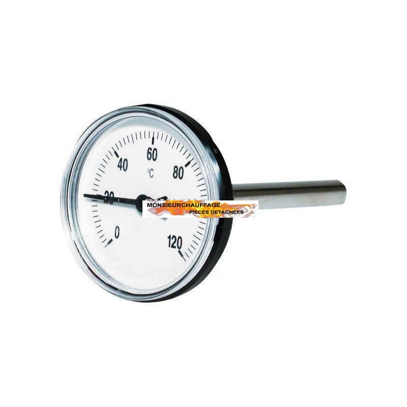 Thermomètre bimétallique Ø 63 mm, 0-120°C, Sieger, WF 166-506, WM 306-506