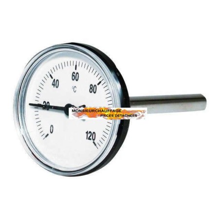 Thermomètre bimétallique Ø 63 mm, 0-120°C, Sieger, WF 166-506, WM 306-506