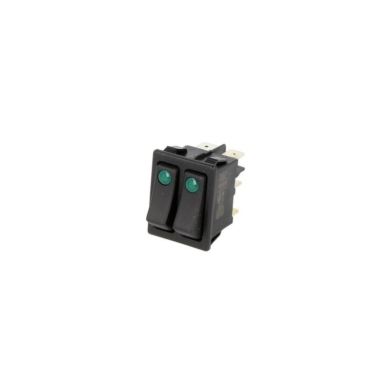 -Interrupteur unipolaire double a voyant vers 2000   - Piece chaudiere -