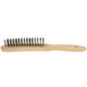 Brosse métallique en acier, 3 rangées manche en bois, 290 mm