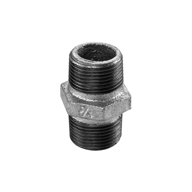 Raccord en fonte malléable nipple double 1/2" FM/FM