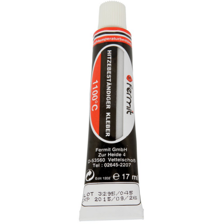 Colle réfractaire/tresse d'étanchéité Fermit HT1100, tube 17 ml, noir