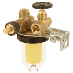 Filtre fioul alimentation retour Côté réservoir : 3/8"FF - Côté brûleur 3/8" FM