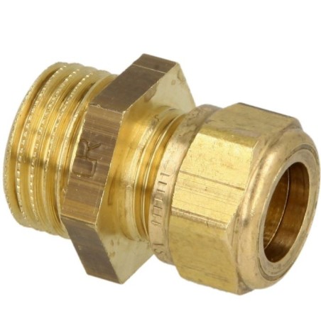 Raccord bicône en laiton, droit / FM pour tuyaux 10 mm Ø x 1/4"