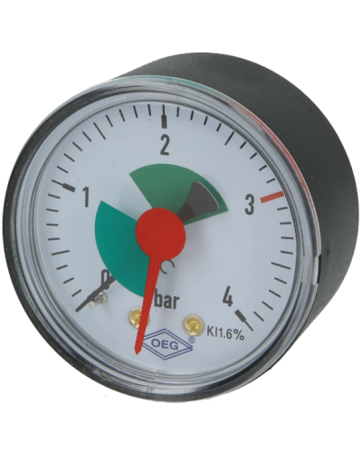 Manomètre chauffage 50 mm  1/4", axial,G 3/4