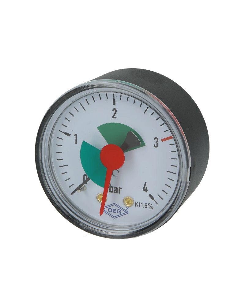 Manomètre chauffage 50 mm  1/4", axial,G 3/4