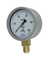 Manomètre à Ressort 0-100 mbar pour Gaz de Contrôle